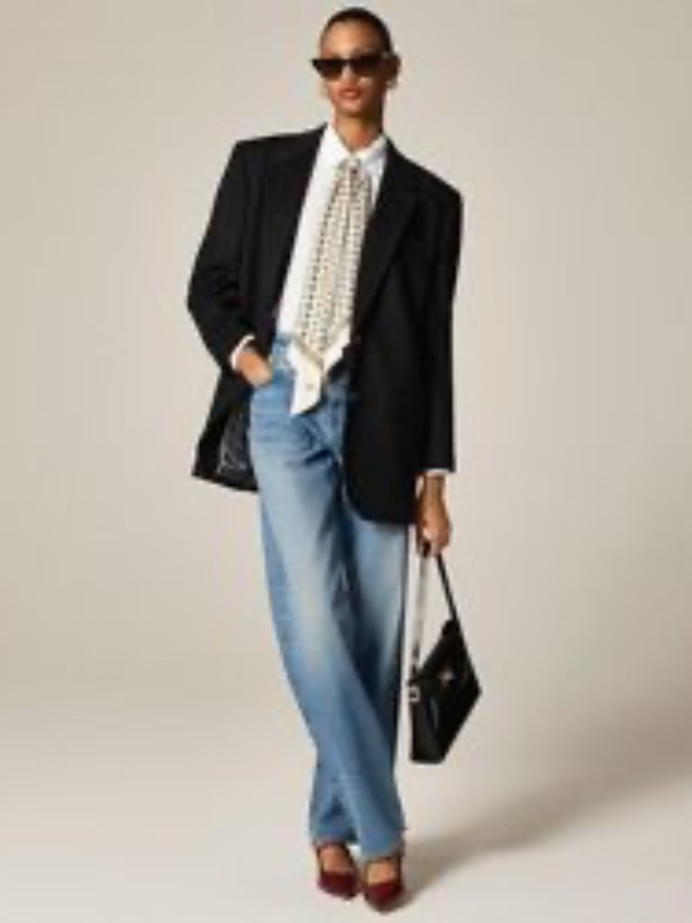 J. Crew Gamine Blazer-Coat Wool Blend Black Small NWT